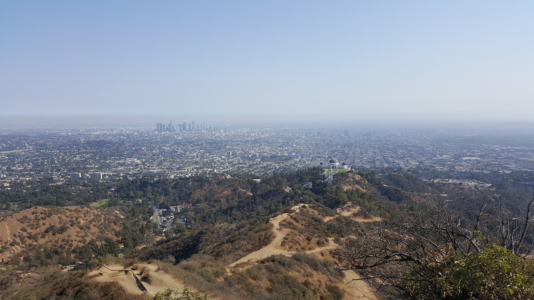 Los Angeles, Griffith Observatory i panorama downtown.